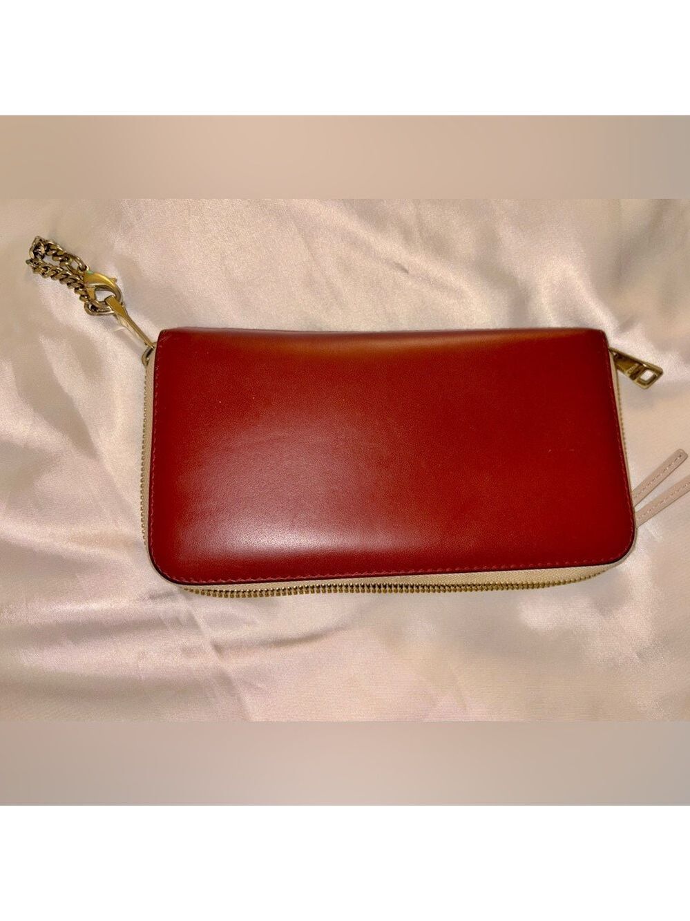 Chloe 2 Color Zipper Wallet - Maroon/Eggplant